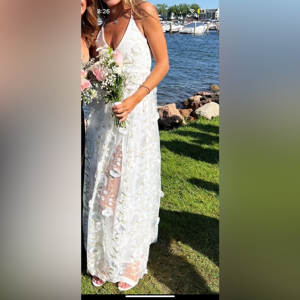 Chic White Lace Wedding or prom dress